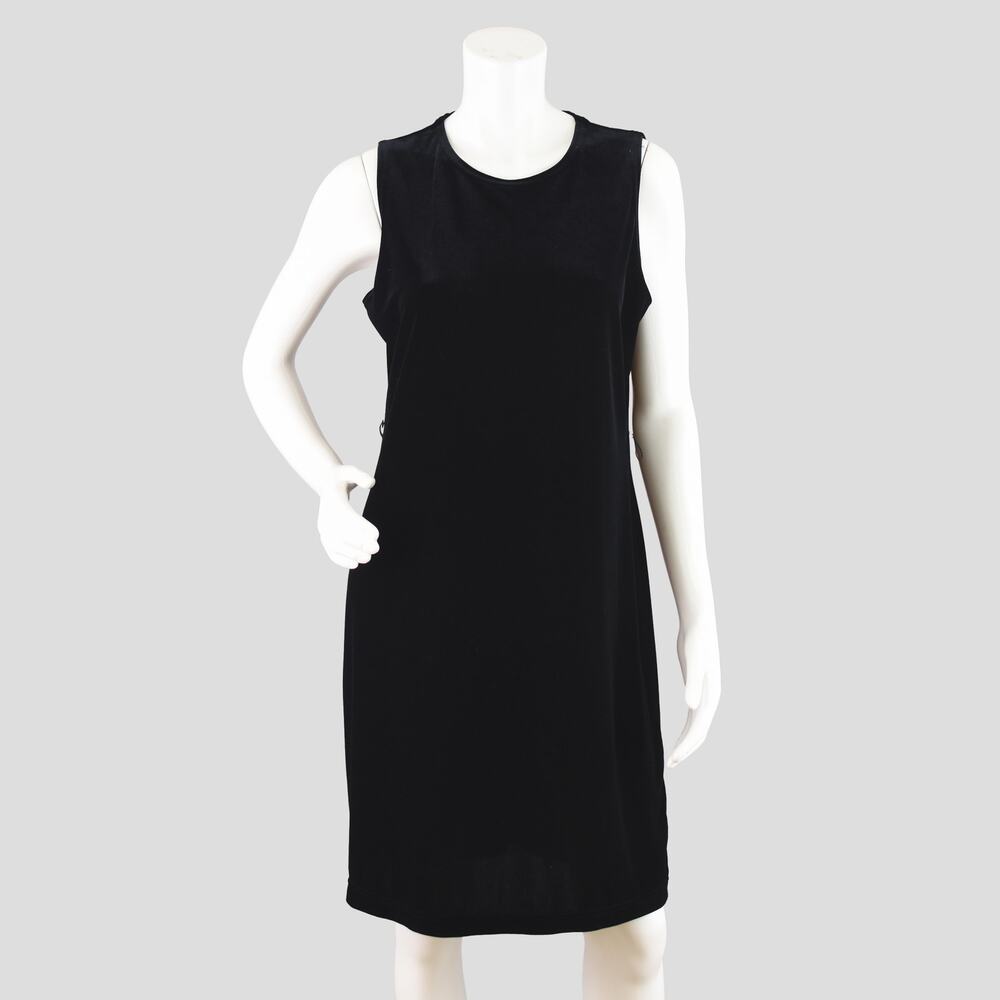 VTG 90s Black Velvet Sleeveless Party Dress Women's Small